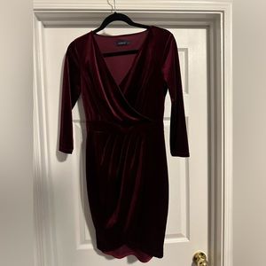 BOGO FREE* Velvet Faux Wrap Dress (*Lowest priced item free)